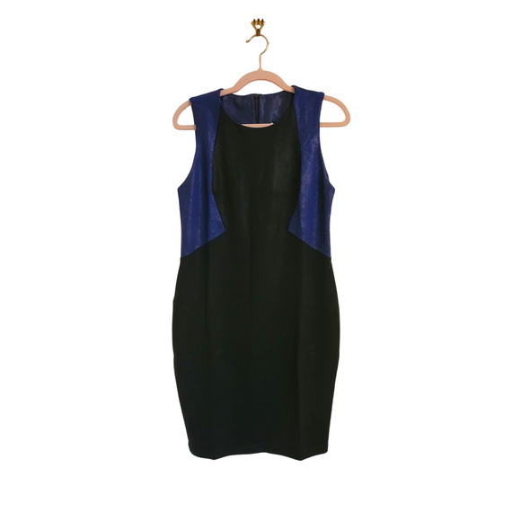 NWT Revolve Krisa Colorblock Stretch Black/Blue Dress Evening Cocktail Night XS - Picture 3 of 7